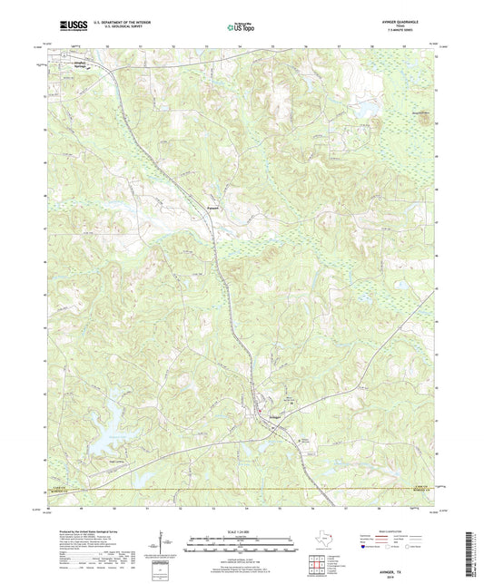 Avinger Texas US Topo Map Image
