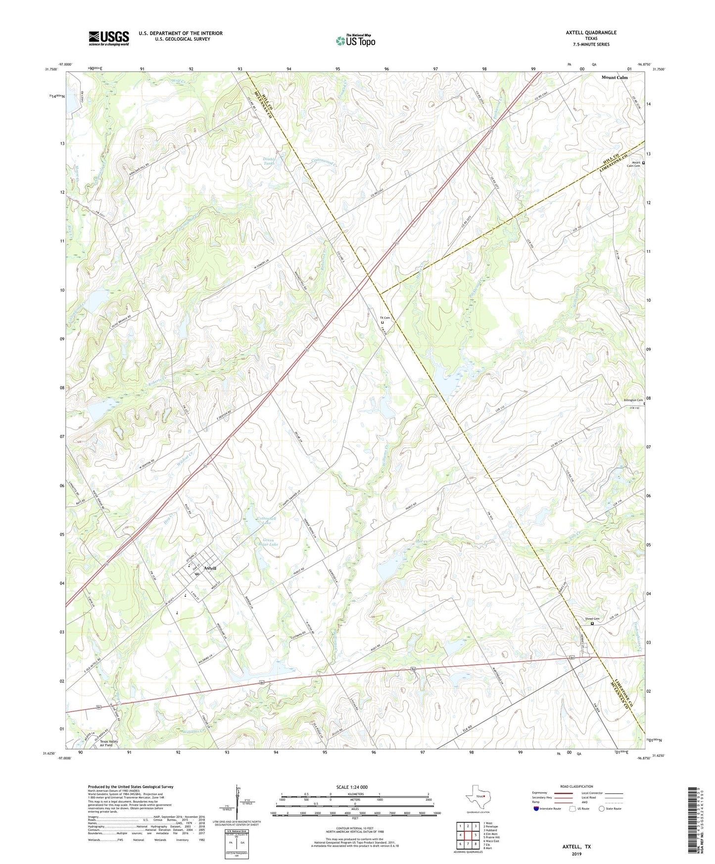 Axtell Texas US Topo Map Image