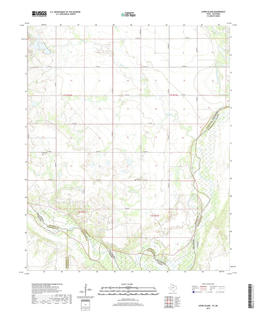 Ayers Island Texas US Topo Map Image