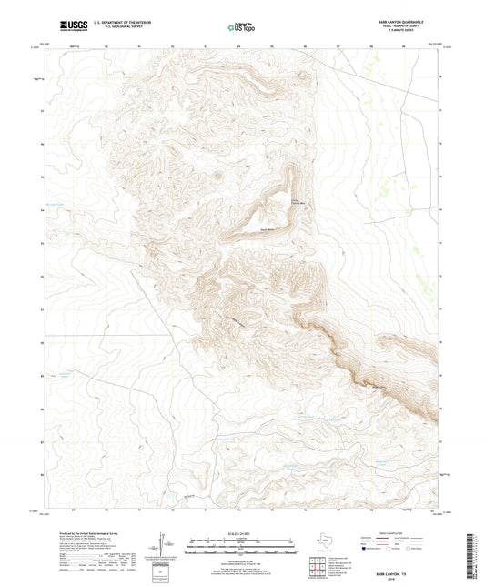 Babb Canyon Texas US Topo Map Image