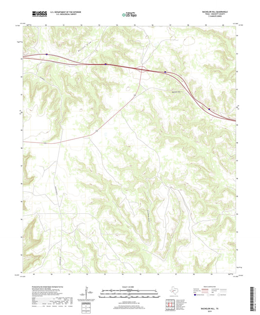 Bachelor Hill Texas US Topo Map Image