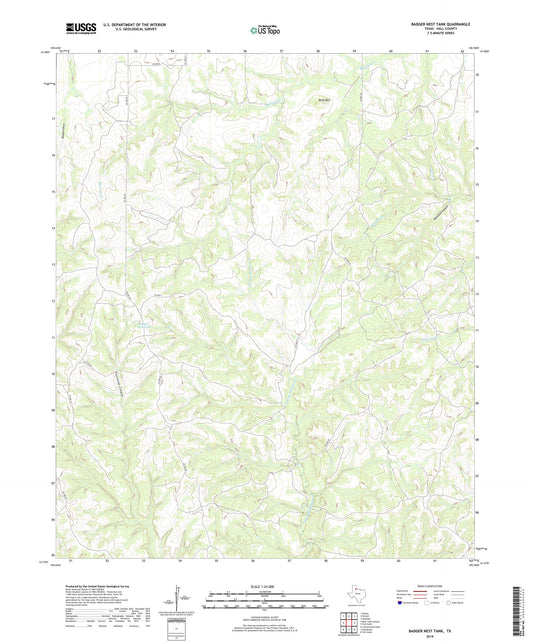 Badger Nest Tank Texas US Topo Map Image