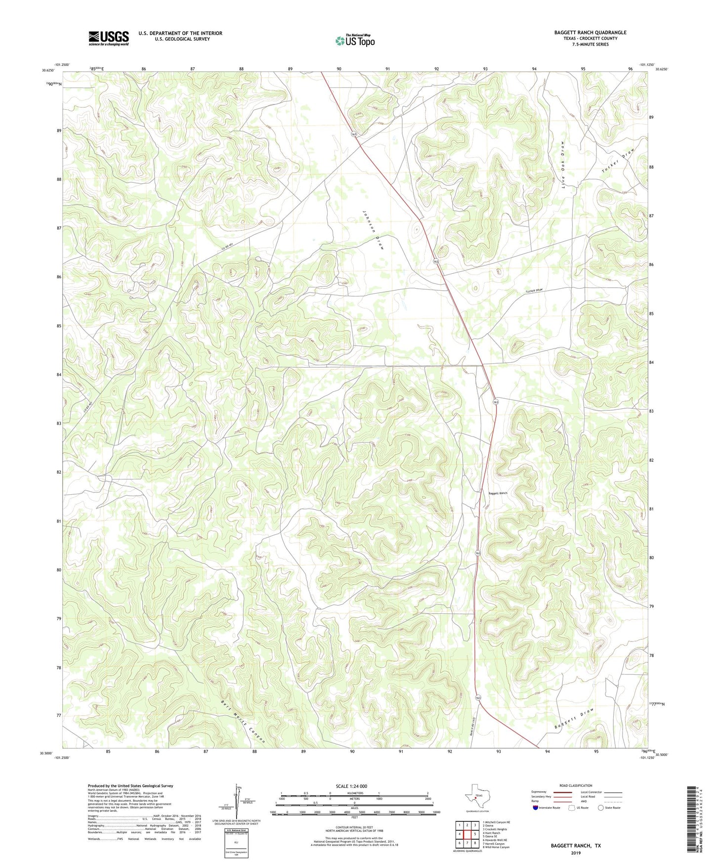 Baggett Ranch Texas US Topo Map Image
