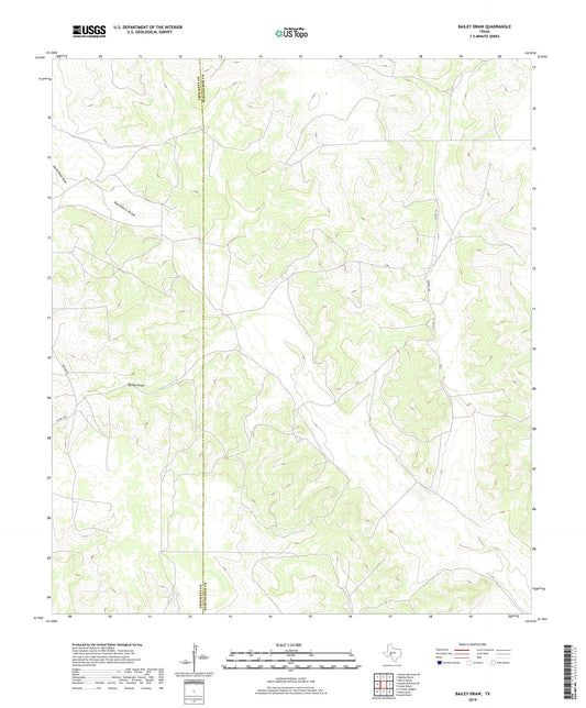 Bailey Draw Texas US Topo Map Image