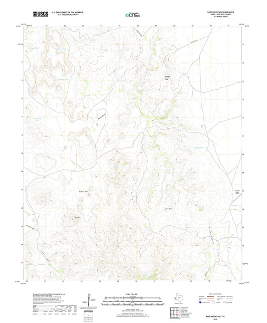 Bare Mountain Texas US Topo Map Image