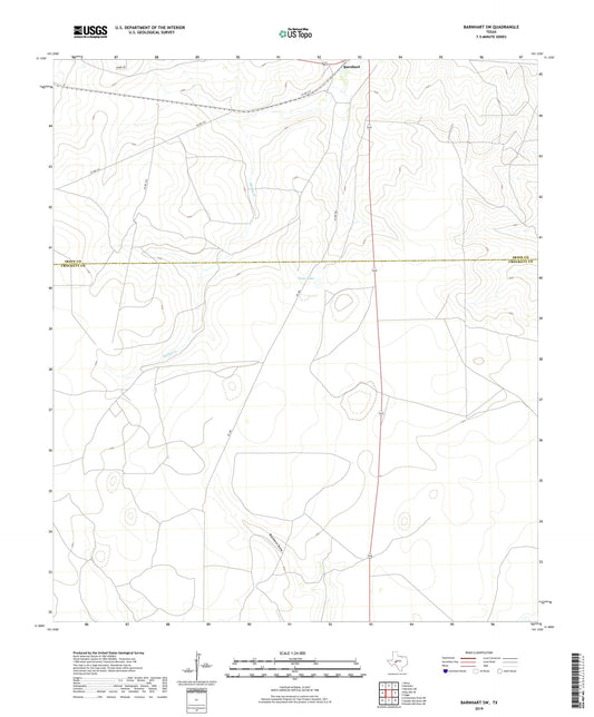 Barnhart SW Texas US Topo Map Image