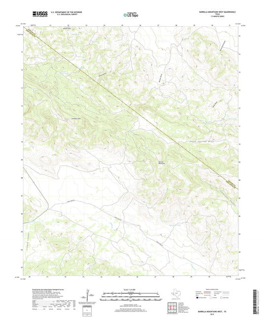 Barrilla Mountains West Texas US Topo Map Image