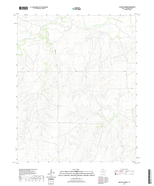 Barton Corners Texas US Topo Map Image