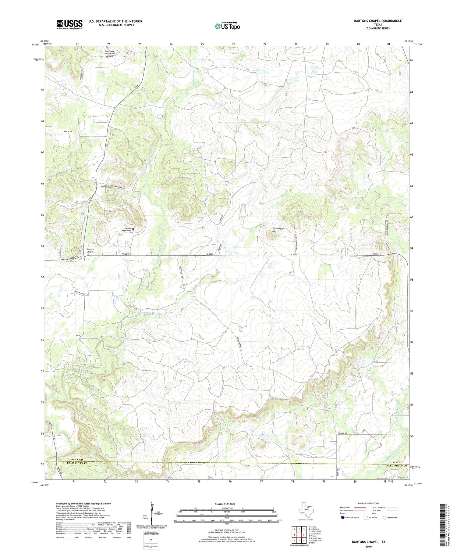 Bartons Chapel Texas US Topo Map Image