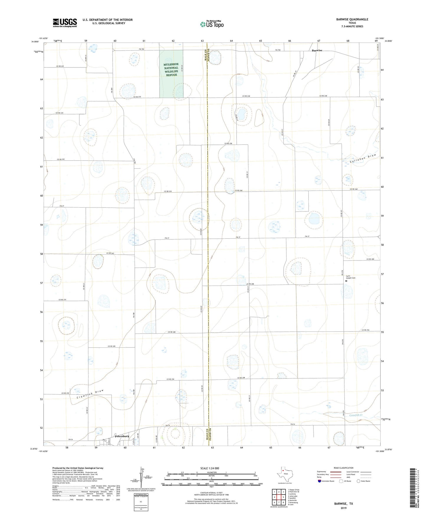 Barwise Texas US Topo Map Image