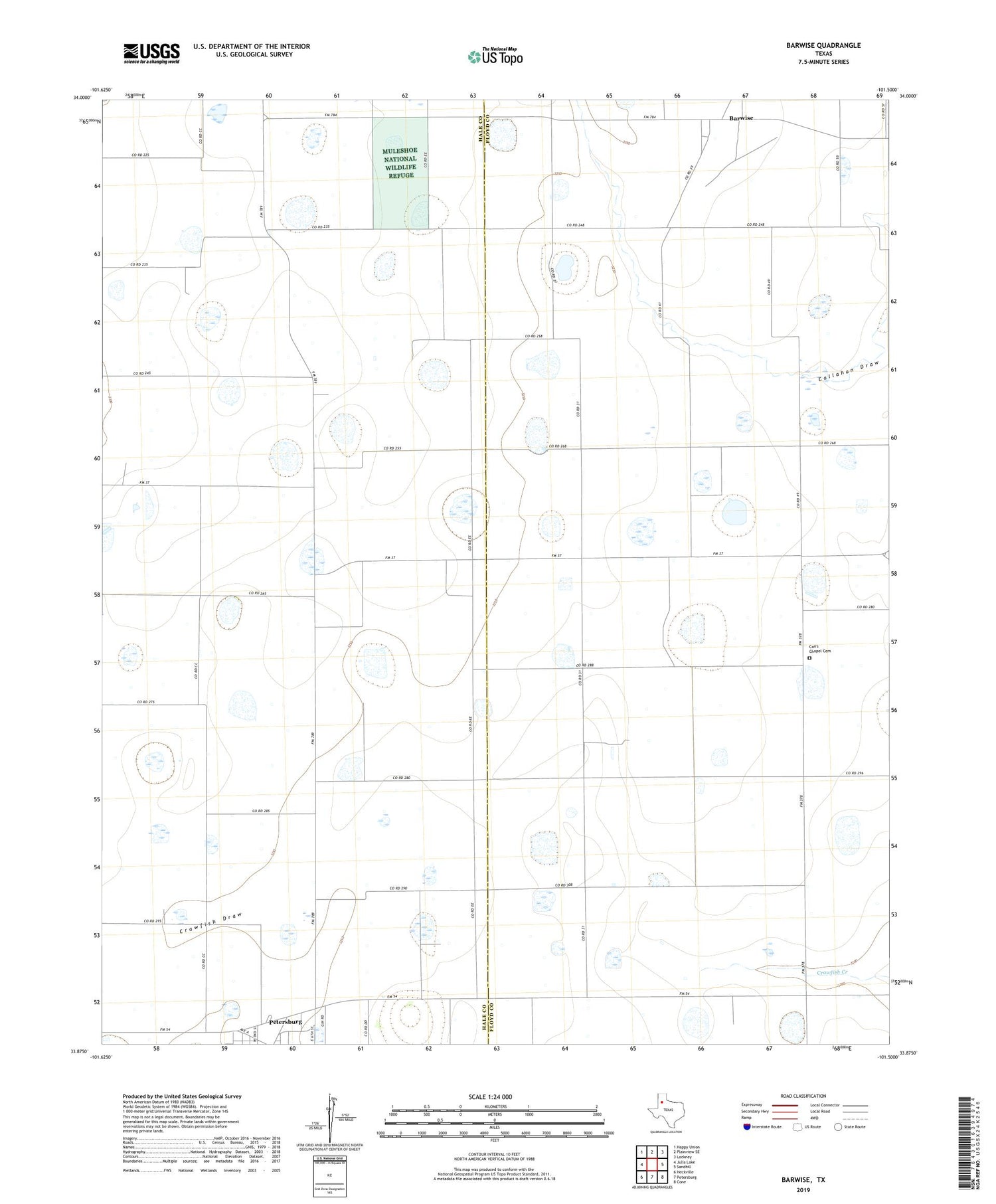 Barwise Texas US Topo Map Image
