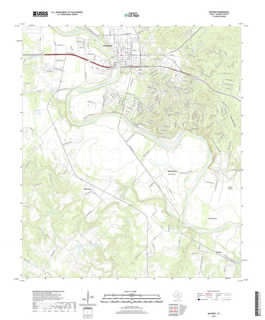 Bastrop Texas US Topo Map Image