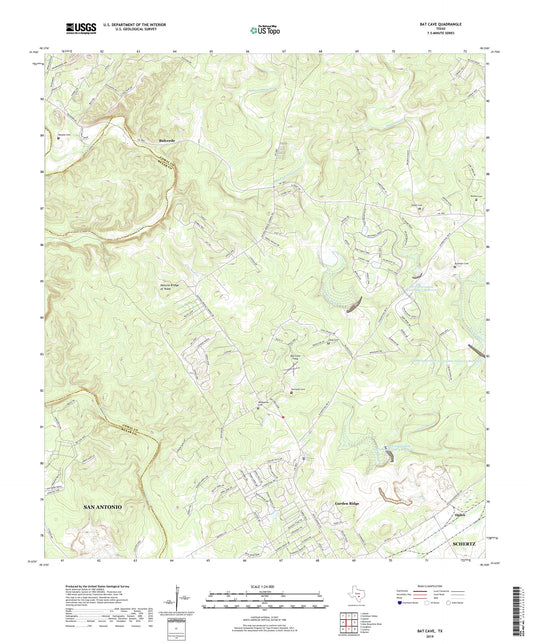 Bat Cave Texas US Topo Map Image