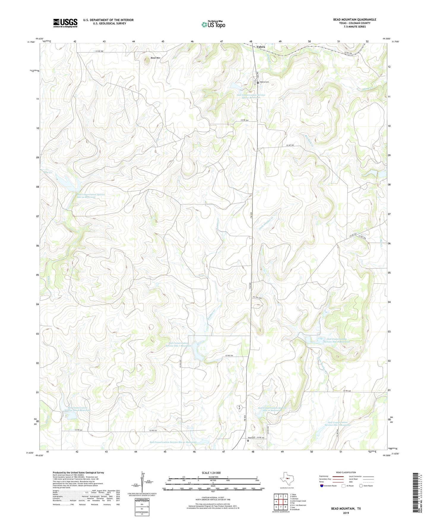 Bead Mountain Texas US Topo Map Image