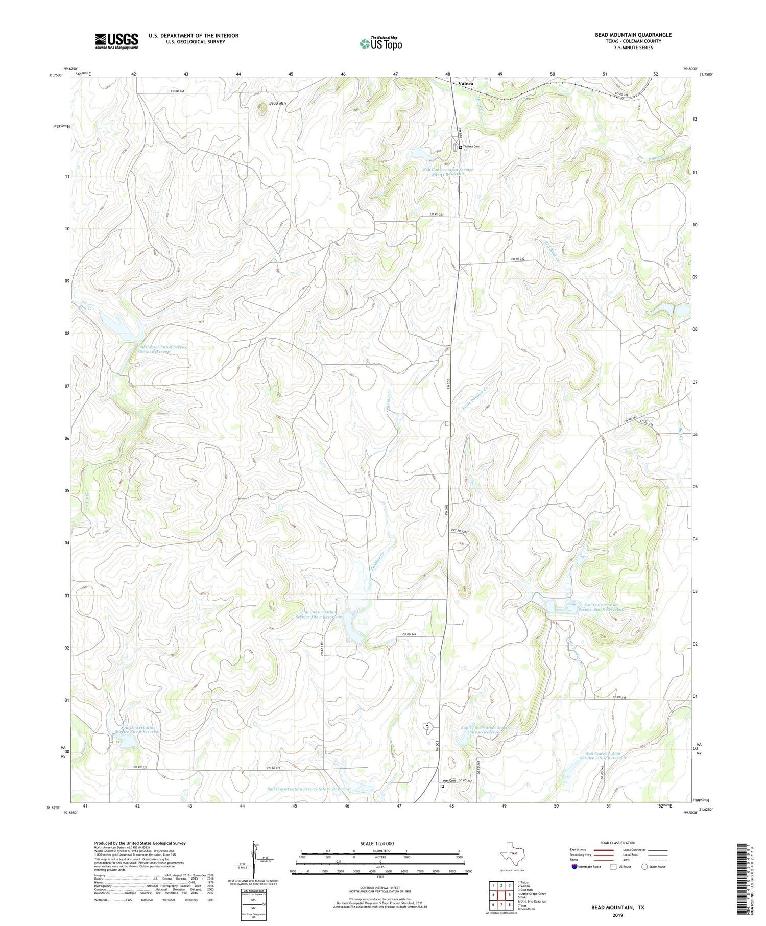 Bead Mountain Texas US Topo Map Image
