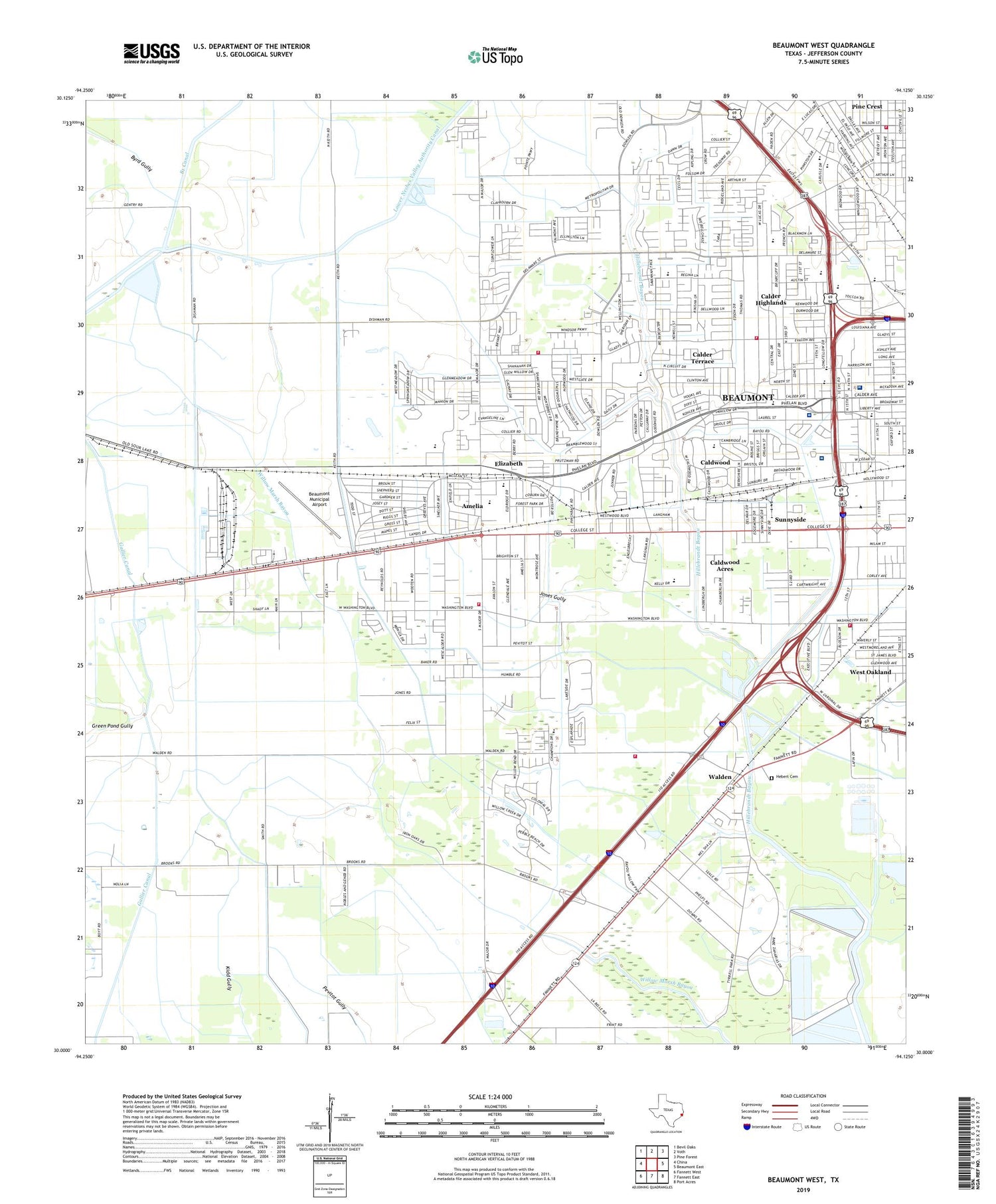 Beaumont West Texas US Topo Map Image