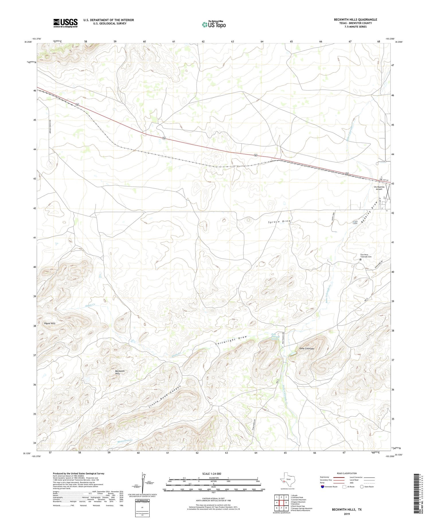 Beckwith Hills Texas US Topo Map Image
