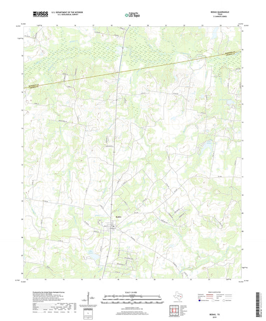 Bedias Texas US Topo Map Image