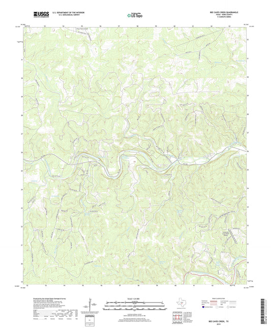 Bee Caves Creek Texas US Topo Map Image