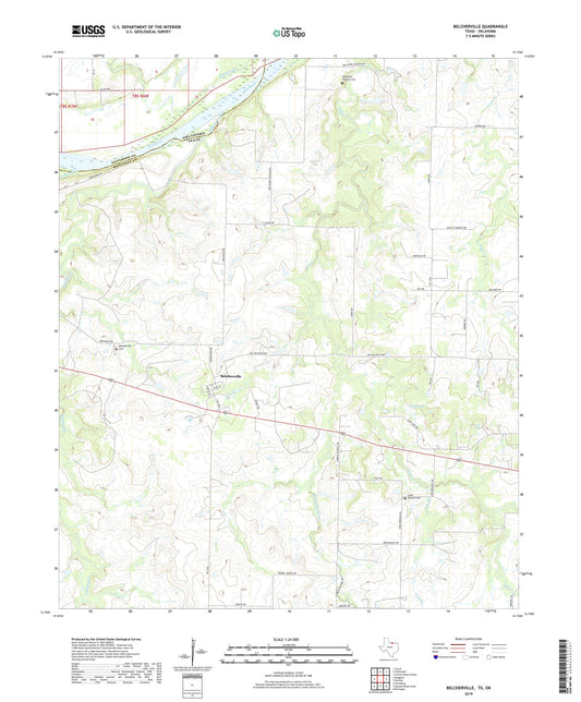 Belcherville Texas US Topo Map Image