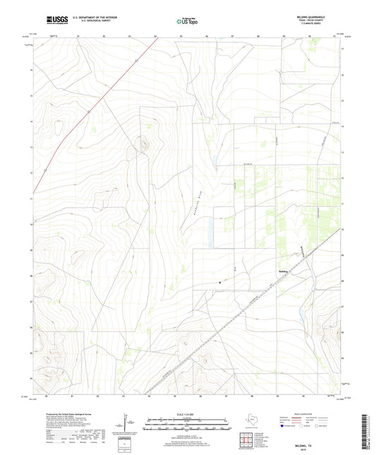 Belding Texas US Topo Map Image