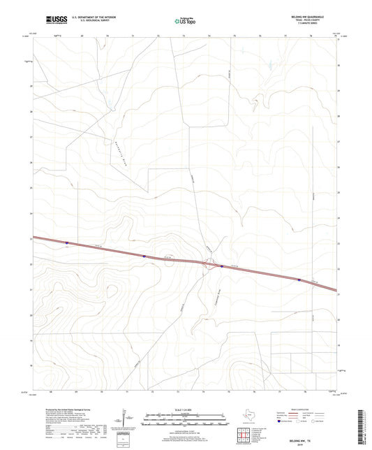 Belding NW Texas US Topo Map Image