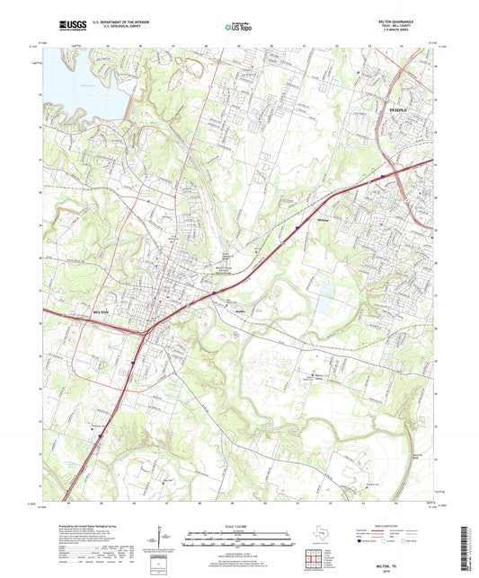 Belton Texas US Topo Map Image