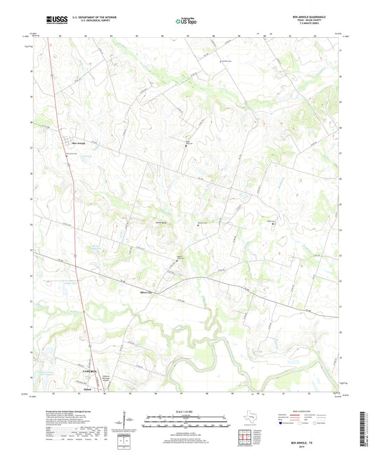 Ben Arnold Texas US Topo Map Image