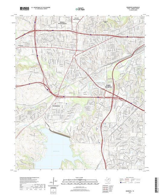 Benbrook Texas US Topo Map Image