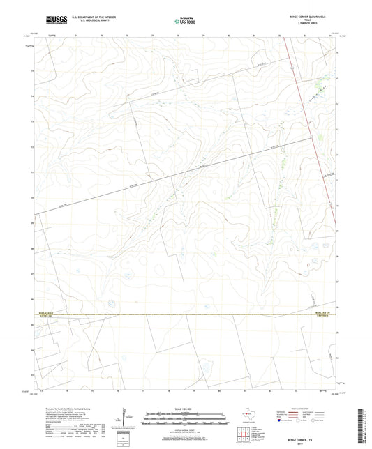 Benge Corner Texas US Topo Map Image