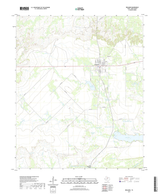 Benjamin Texas US Topo Map Image