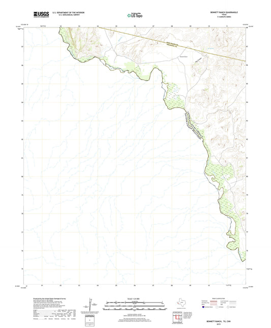 Bennett Ranch Texas US Topo Map Image