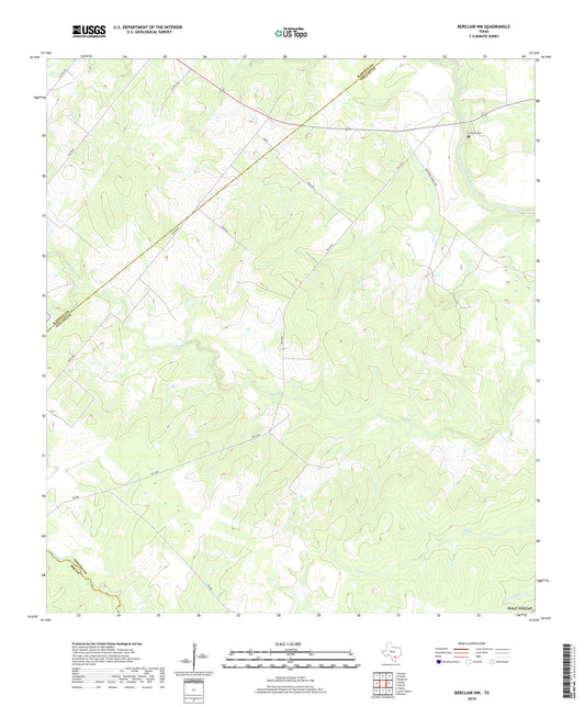 Berclair NW Texas US Topo Map Image