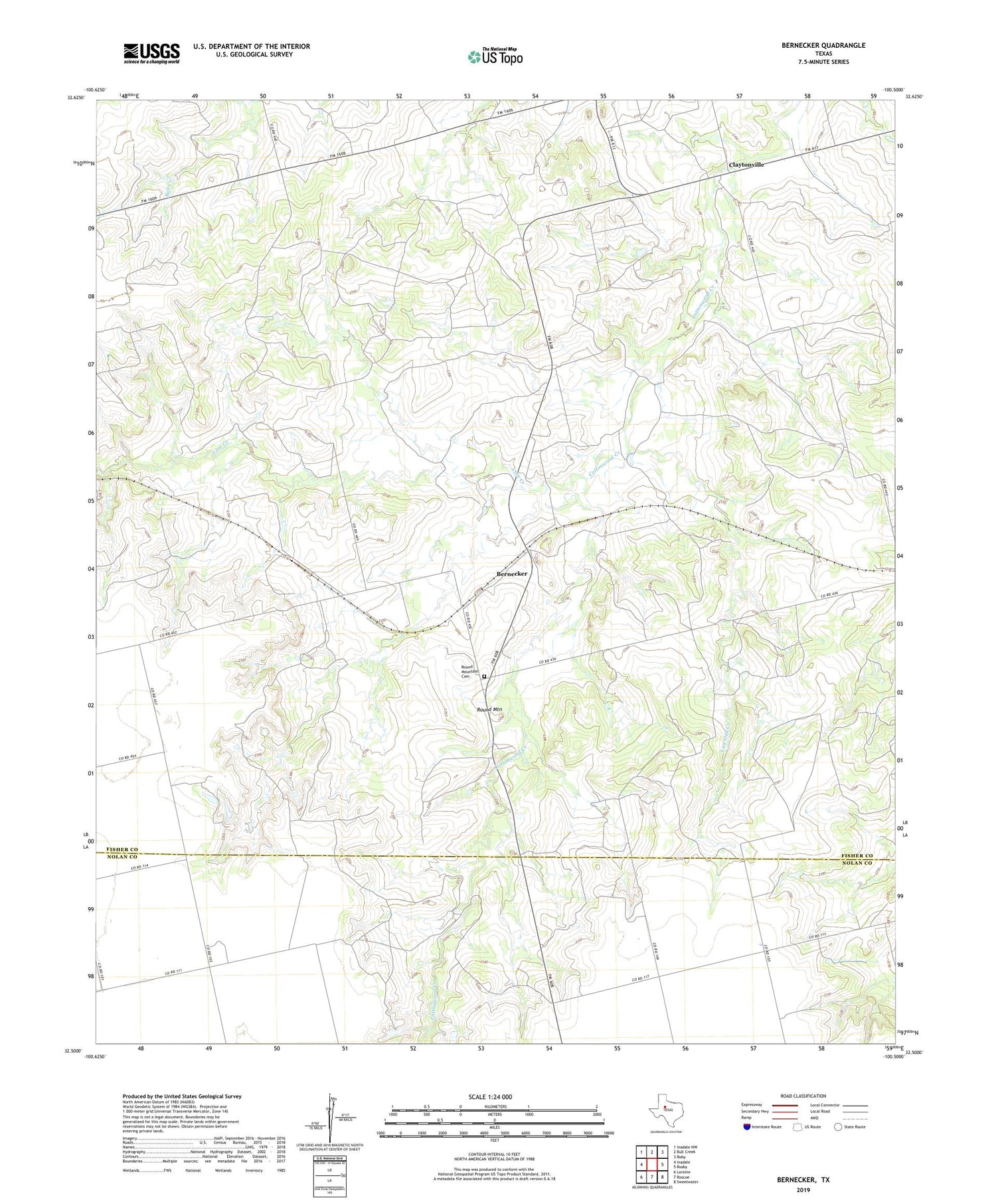 Bernecker Texas US Topo Map Image