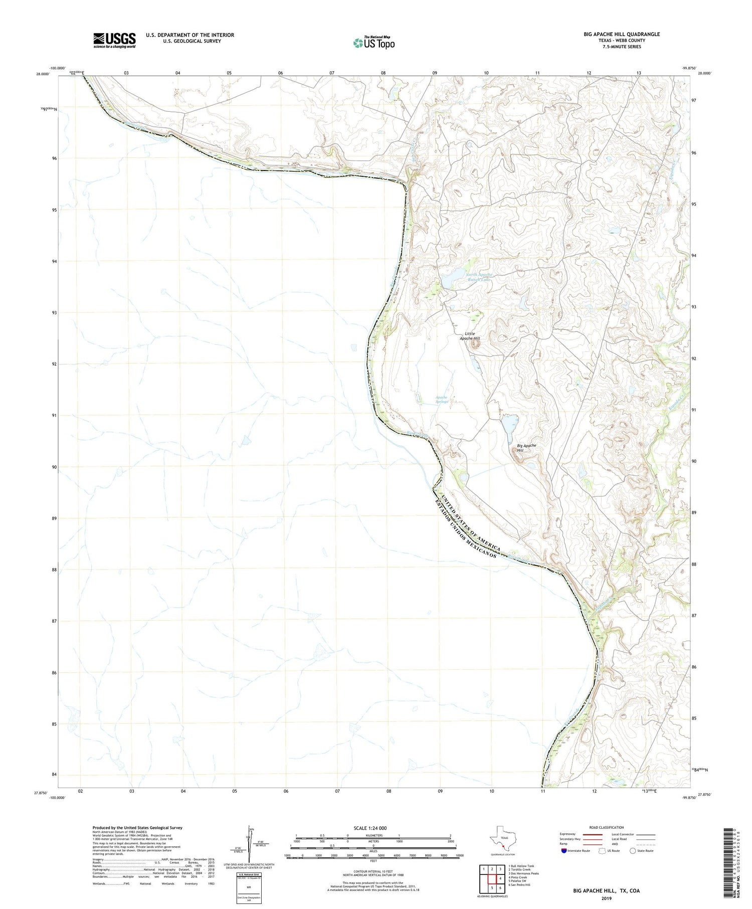 Big Apache Hill Texas US Topo Map Image