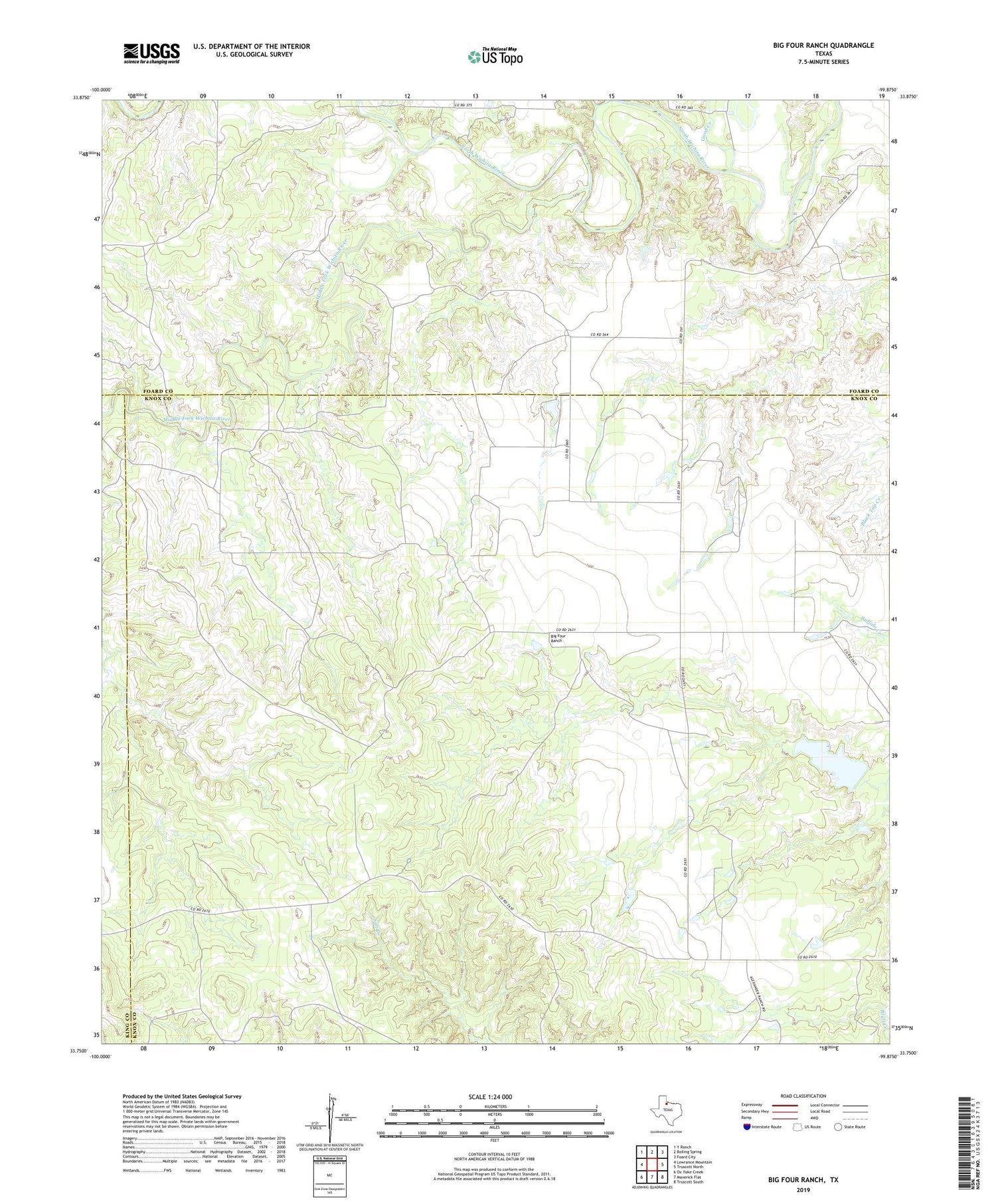 Big Four Ranch Texas US Topo Map Image