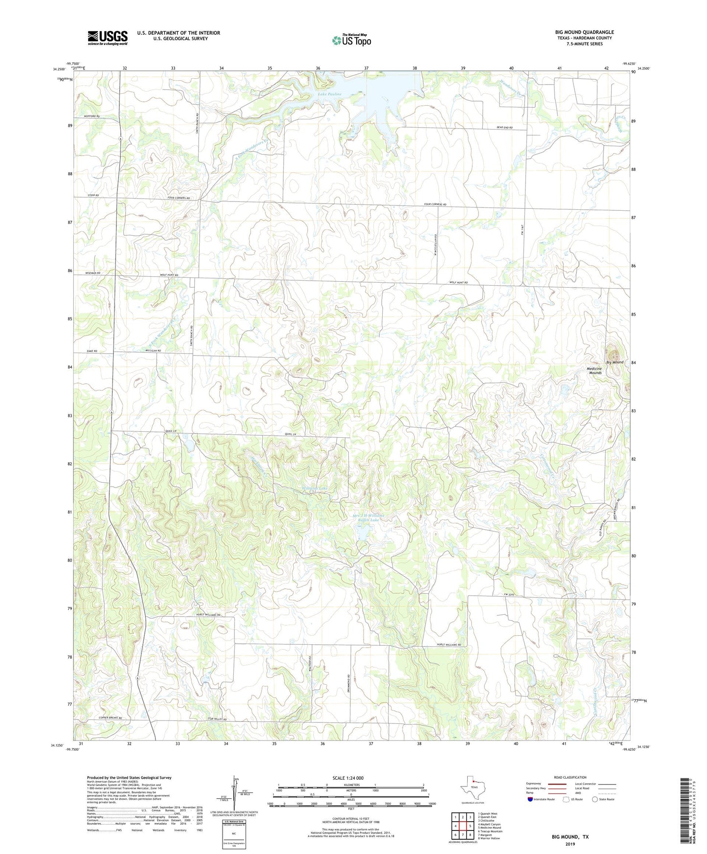 Big Mound Texas US Topo Map Image