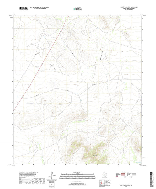 Bissett Mountain Texas US Topo Map Image