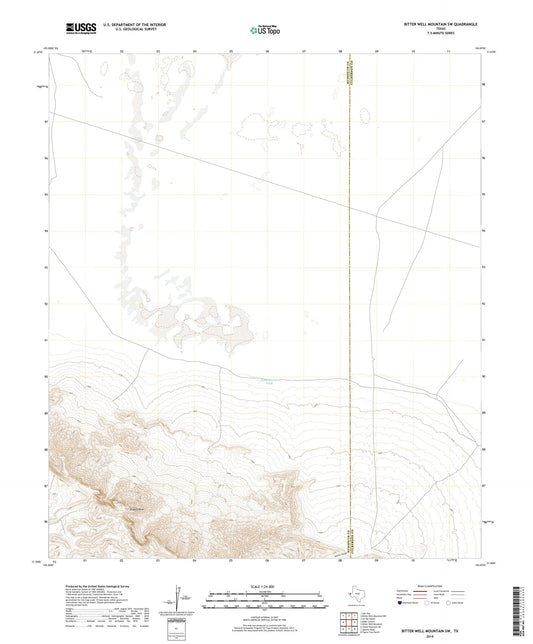 Bitter Well Mountain SW Texas US Topo Map Image