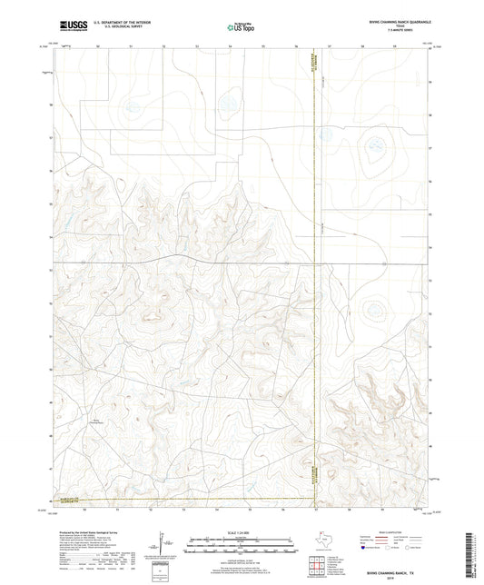 Bivins Channing Ranch Texas US Topo Map Image