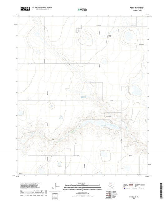 Bivins Lake Texas US Topo Map Image