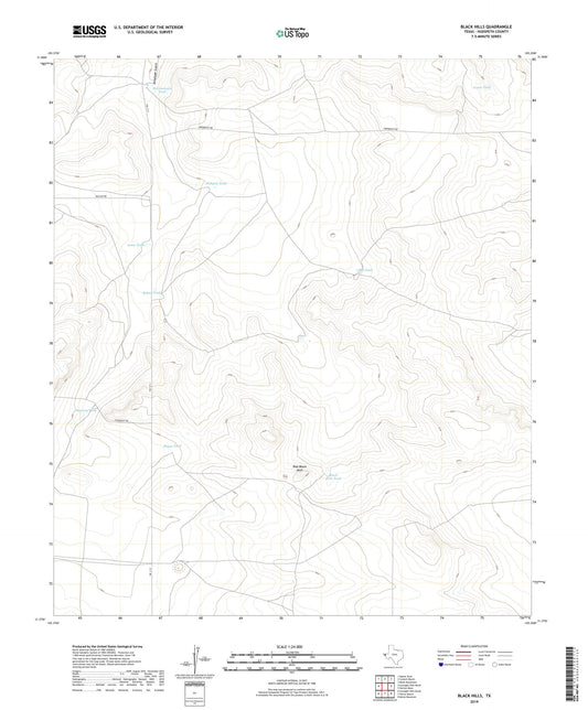 Black Hills Texas US Topo Map Image