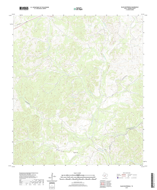 Black Waterhole Texas US Topo Map Image