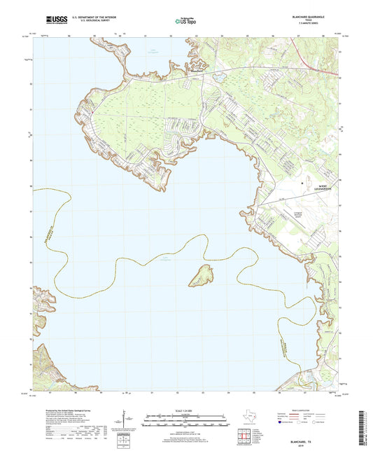 Blanchard Texas US Topo Map Image