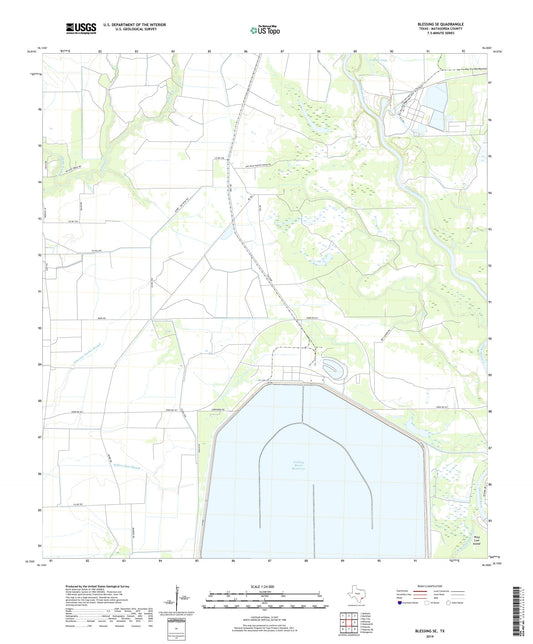 Blessing SE Texas US Topo Map Image