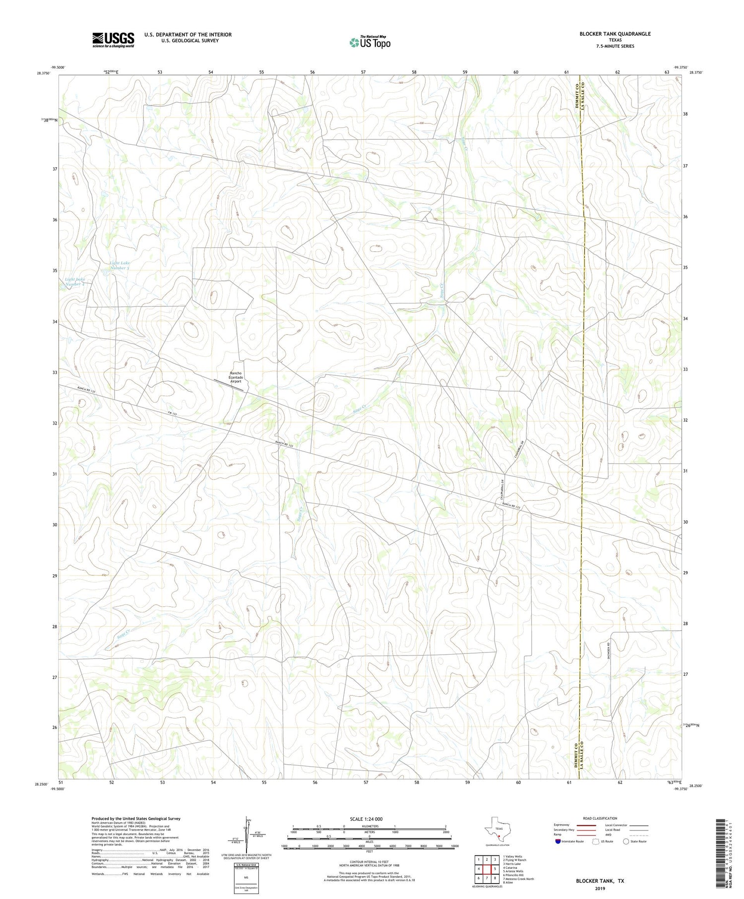 Blocker Tank Texas US Topo Map Image