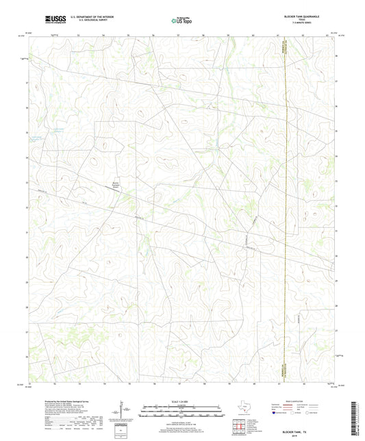 Blocker Tank Texas US Topo Map Image