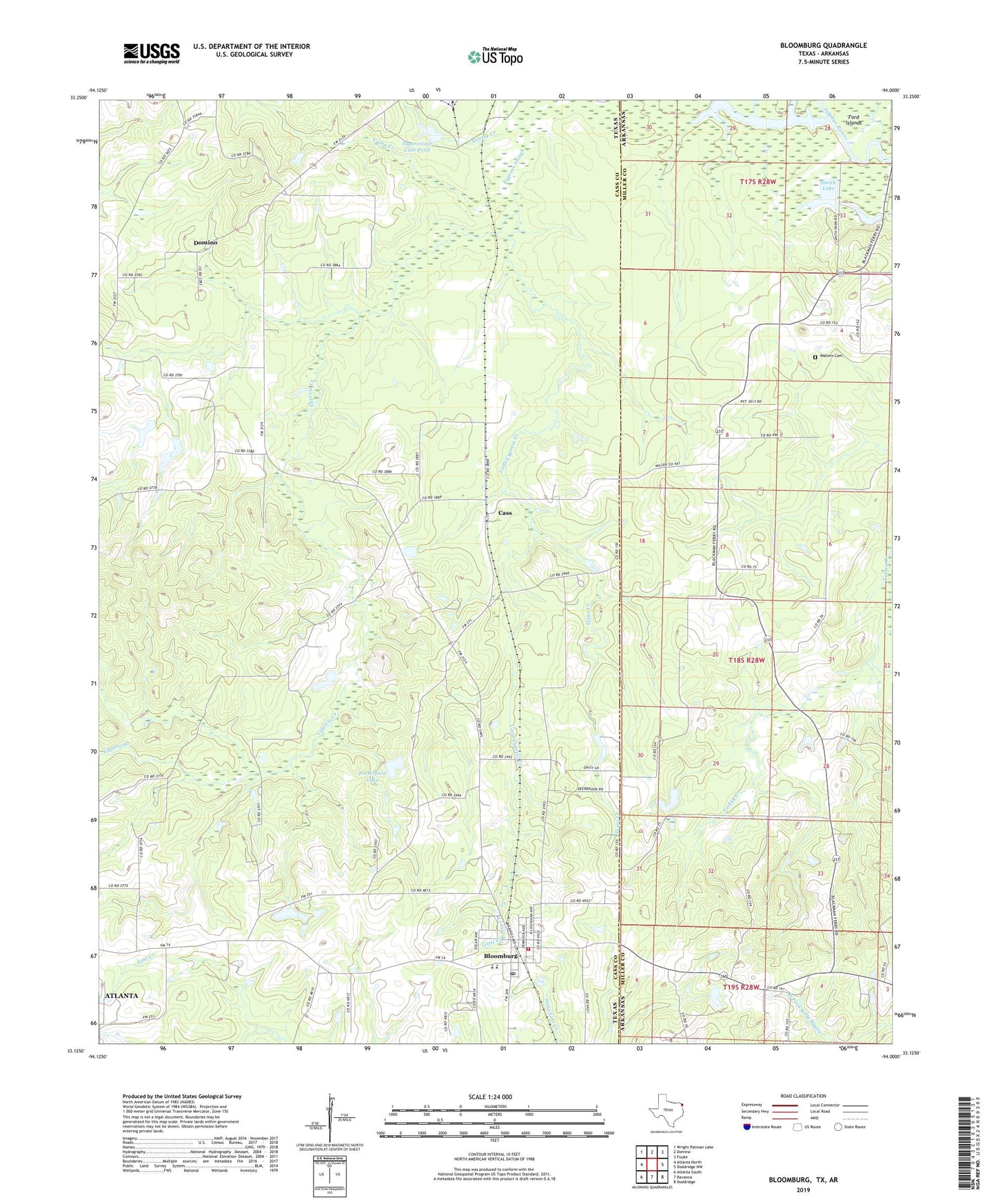Bloomburg Texas US Topo Map Image