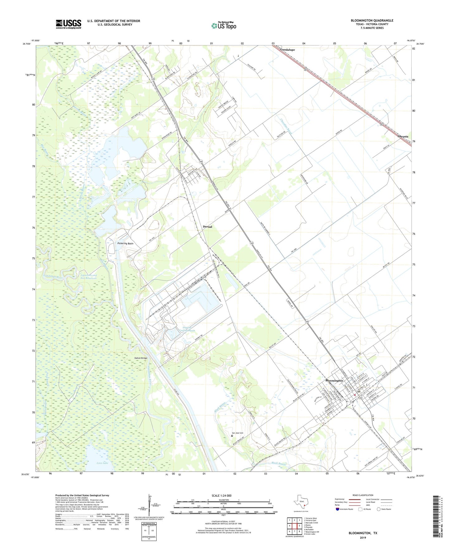Bloomington Texas US Topo Map Image