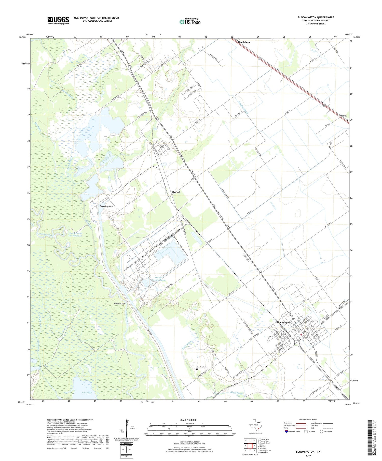Bloomington Texas US Topo Map Image